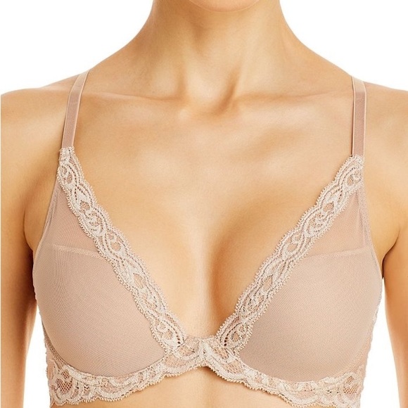 Natori Feathers Basic Tan Lace Detail Bra 34DD ($72)